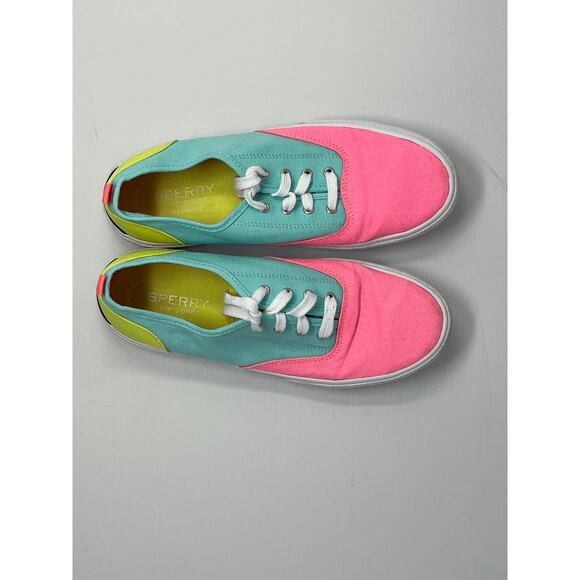 Sperry Women's Canvas Pink, Blue, Lime Green Sneakers size 4M SCK163953 - Picture 1 of 8